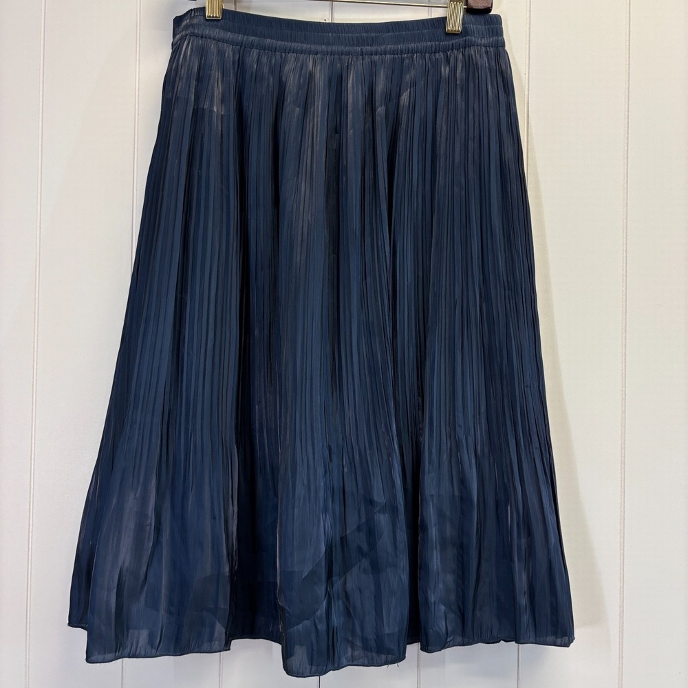 Vintage Norm Thompson Womens Old Money Pleated Midi Skirt Size M Quiet Luxury